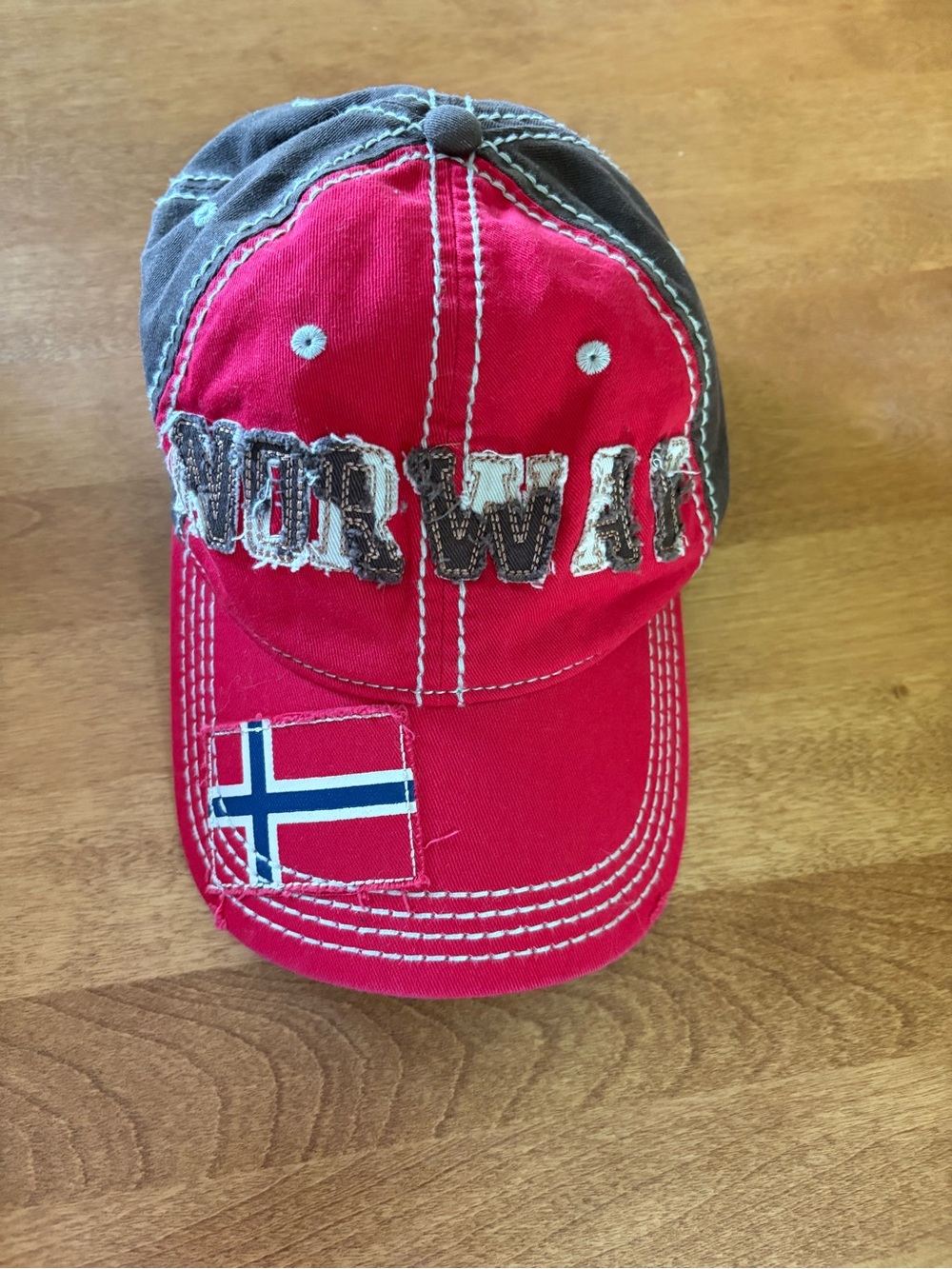 Disney Kids Norway Patch Cap - Red and Gray